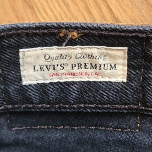 NEW NWOT! LEVI'S RIBCAGE WIDE LEG JEANS 100% COTTON BLACK WASH HIGH RISE sz 28 - Picture 6 of 7